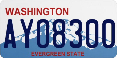 WA license plate AYO8300