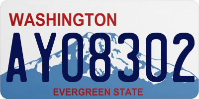 WA license plate AYO8302