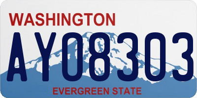 WA license plate AYO8303