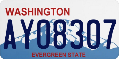 WA license plate AYO8307