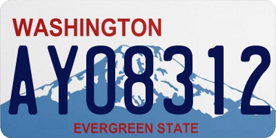 WA license plate AYO8312