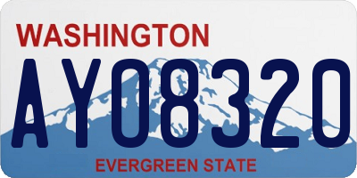 WA license plate AYO8320