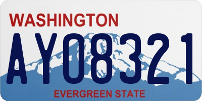 WA license plate AYO8321