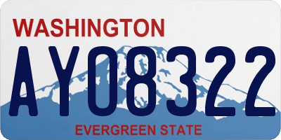 WA license plate AYO8322