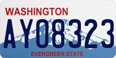 WA license plate AYO8323