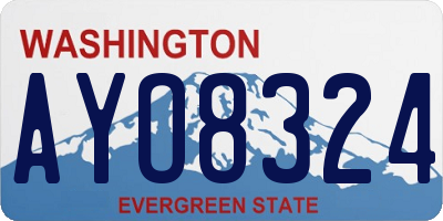 WA license plate AYO8324