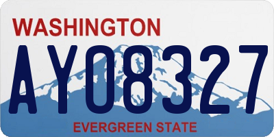 WA license plate AYO8327