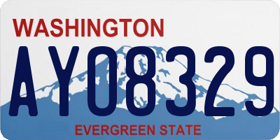 WA license plate AYO8329