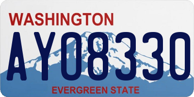 WA license plate AYO8330