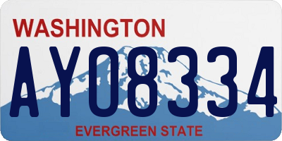 WA license plate AYO8334