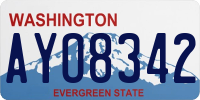 WA license plate AYO8342