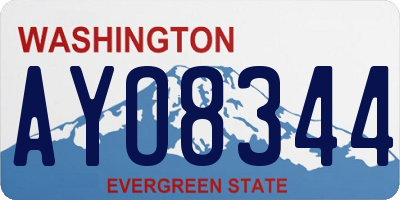 WA license plate AYO8344