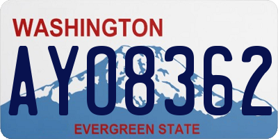 WA license plate AYO8362