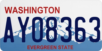 WA license plate AYO8363