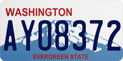 WA license plate AYO8372