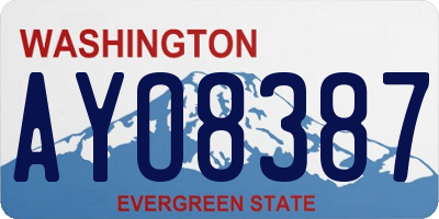 WA license plate AYO8387
