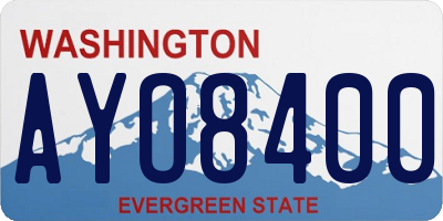 WA license plate AYO8400
