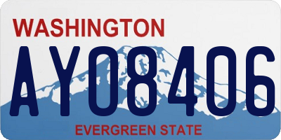 WA license plate AYO8406