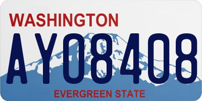 WA license plate AYO8408