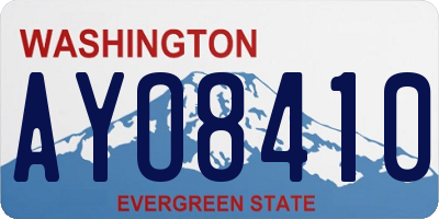 WA license plate AYO8410