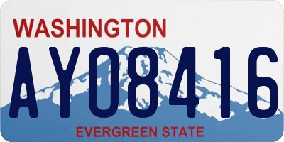 WA license plate AYO8416
