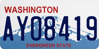 WA license plate AYO8419