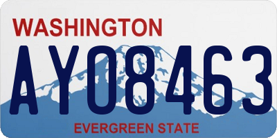 WA license plate AYO8463