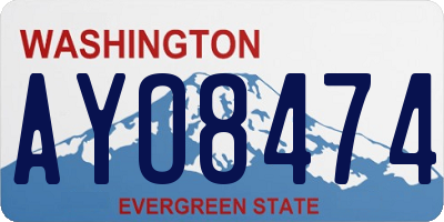 WA license plate AYO8474