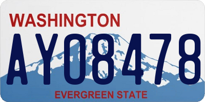 WA license plate AYO8478