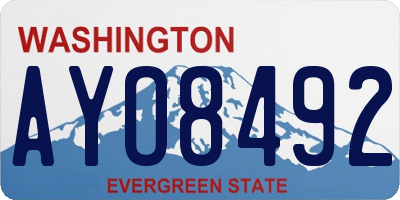 WA license plate AYO8492