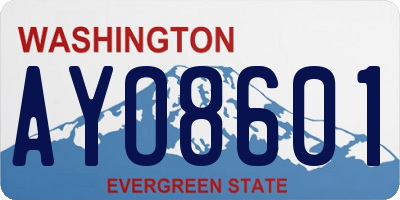 WA license plate AYO8601