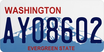 WA license plate AYO8602