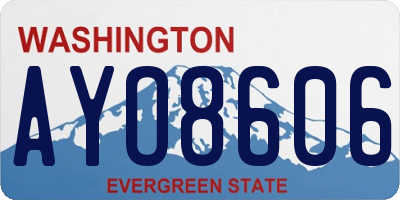 WA license plate AYO8606