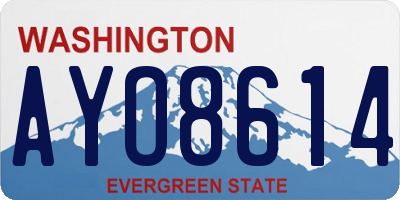 WA license plate AYO8614
