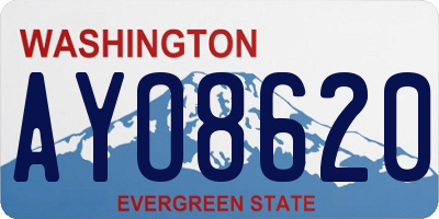 WA license plate AYO8620