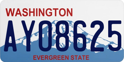 WA license plate AYO8625