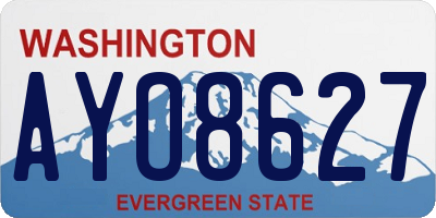WA license plate AYO8627
