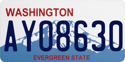 WA license plate AYO8630