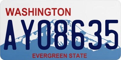 WA license plate AYO8635
