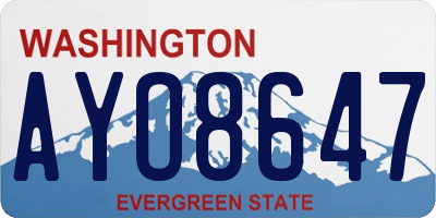WA license plate AYO8647