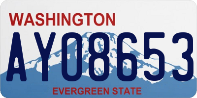 WA license plate AYO8653