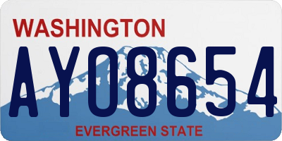 WA license plate AYO8654