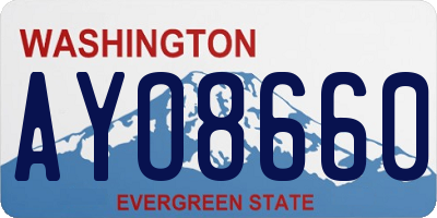 WA license plate AYO8660