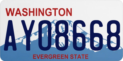 WA license plate AYO8668