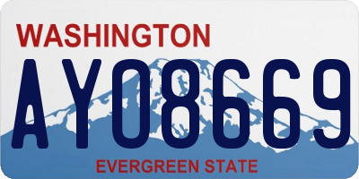 WA license plate AYO8669