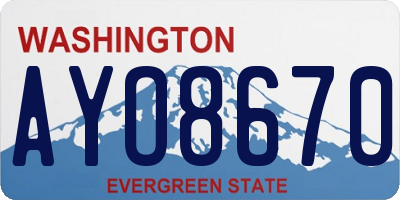 WA license plate AYO8670