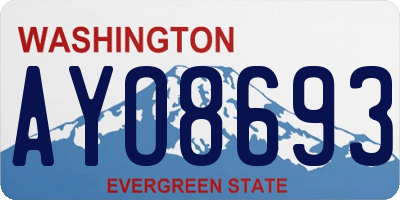 WA license plate AYO8693