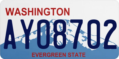 WA license plate AYO8702