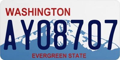 WA license plate AYO8707