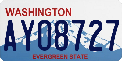 WA license plate AYO8727